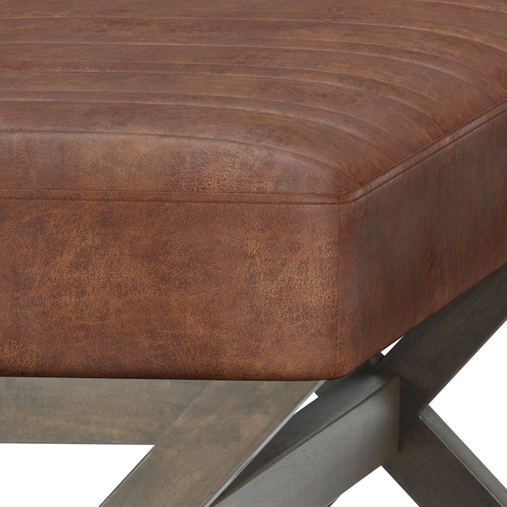 Salinger Large Ottoman Bench - Distressed Saddle