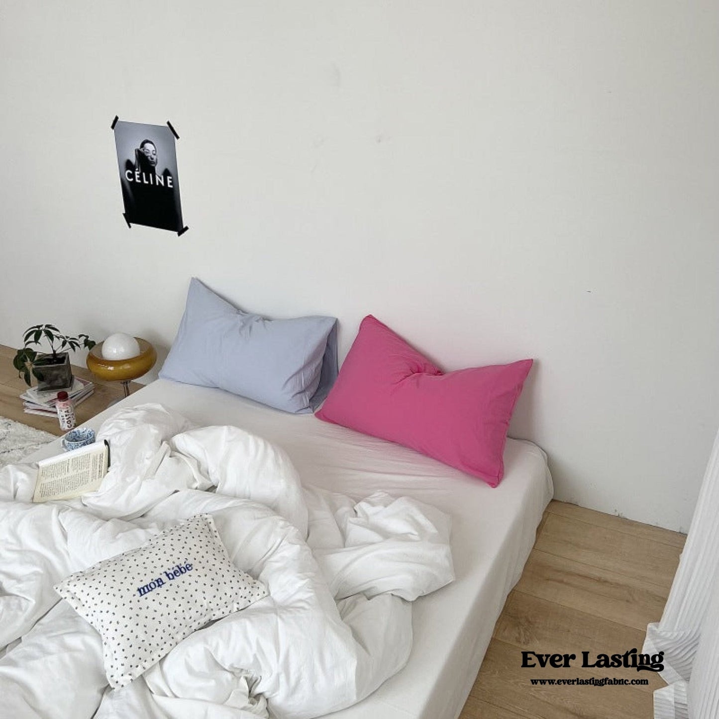 Washed Cotton Bedding Set / White Mixed