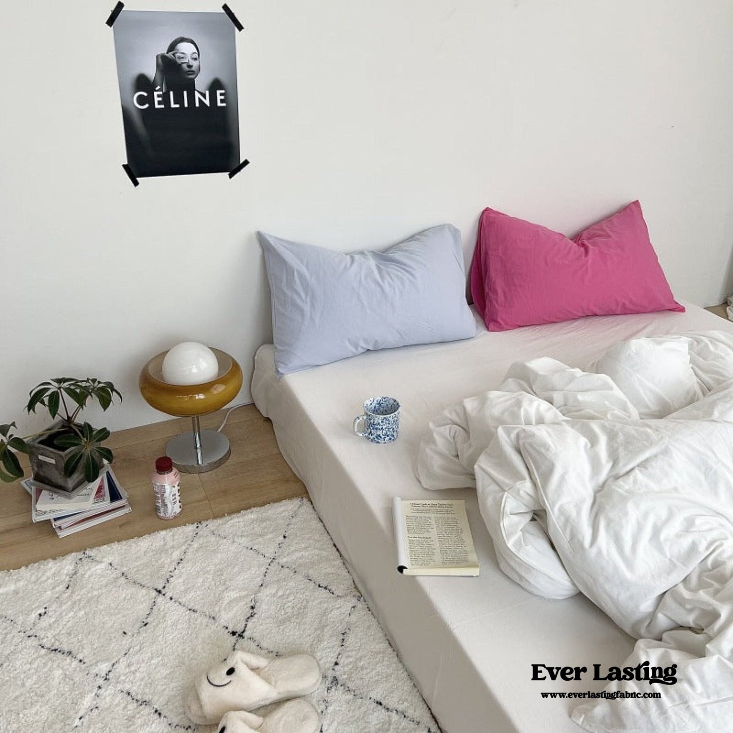 Washed Cotton Bedding Set / White Mixed