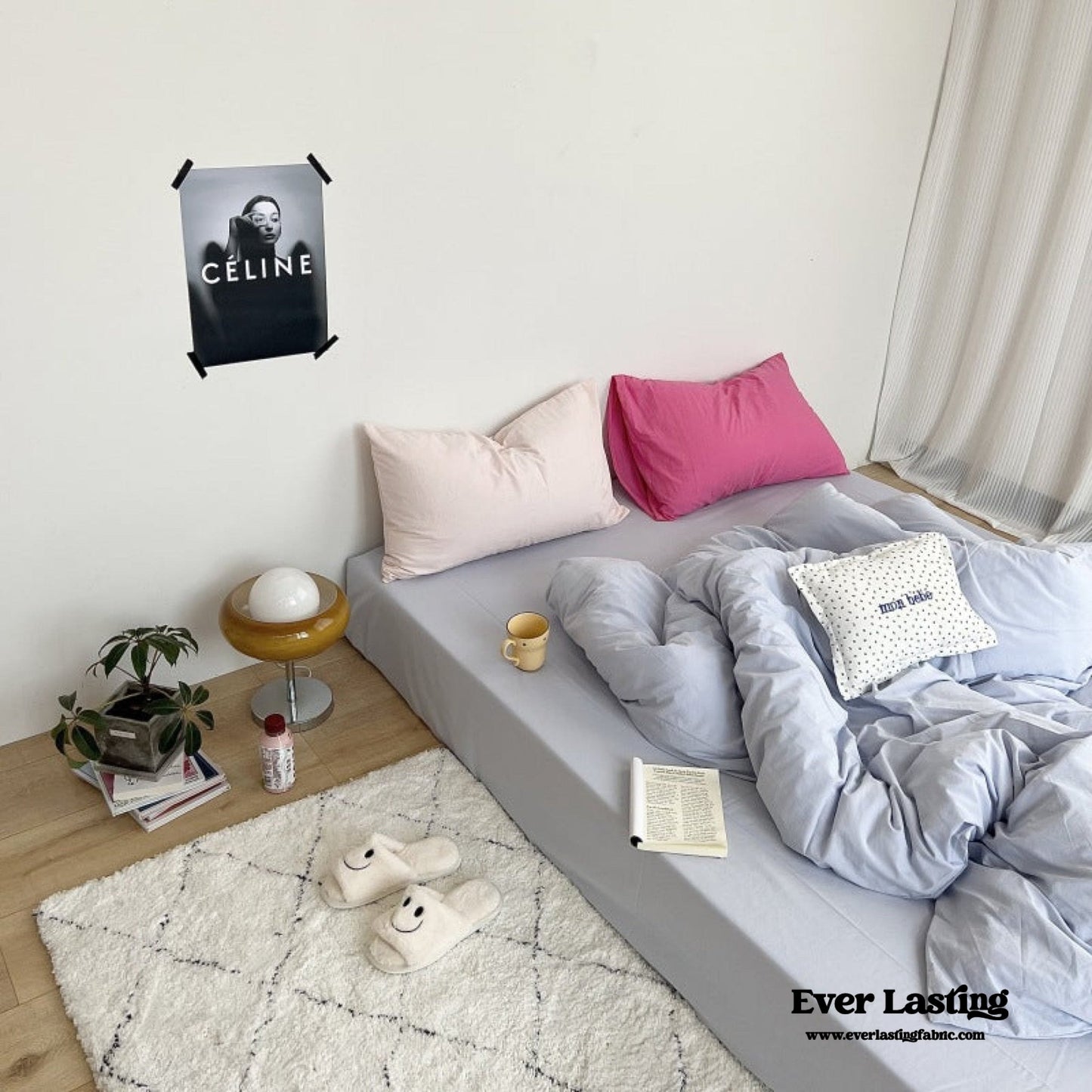 Washed Cotton Bedding Set / White Mixed