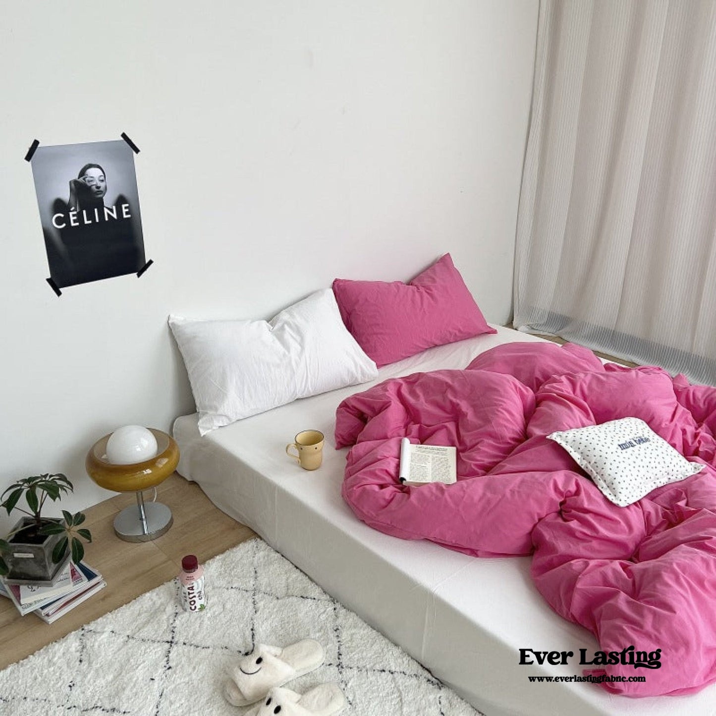 Washed Cotton Bedding Set / White Mixed