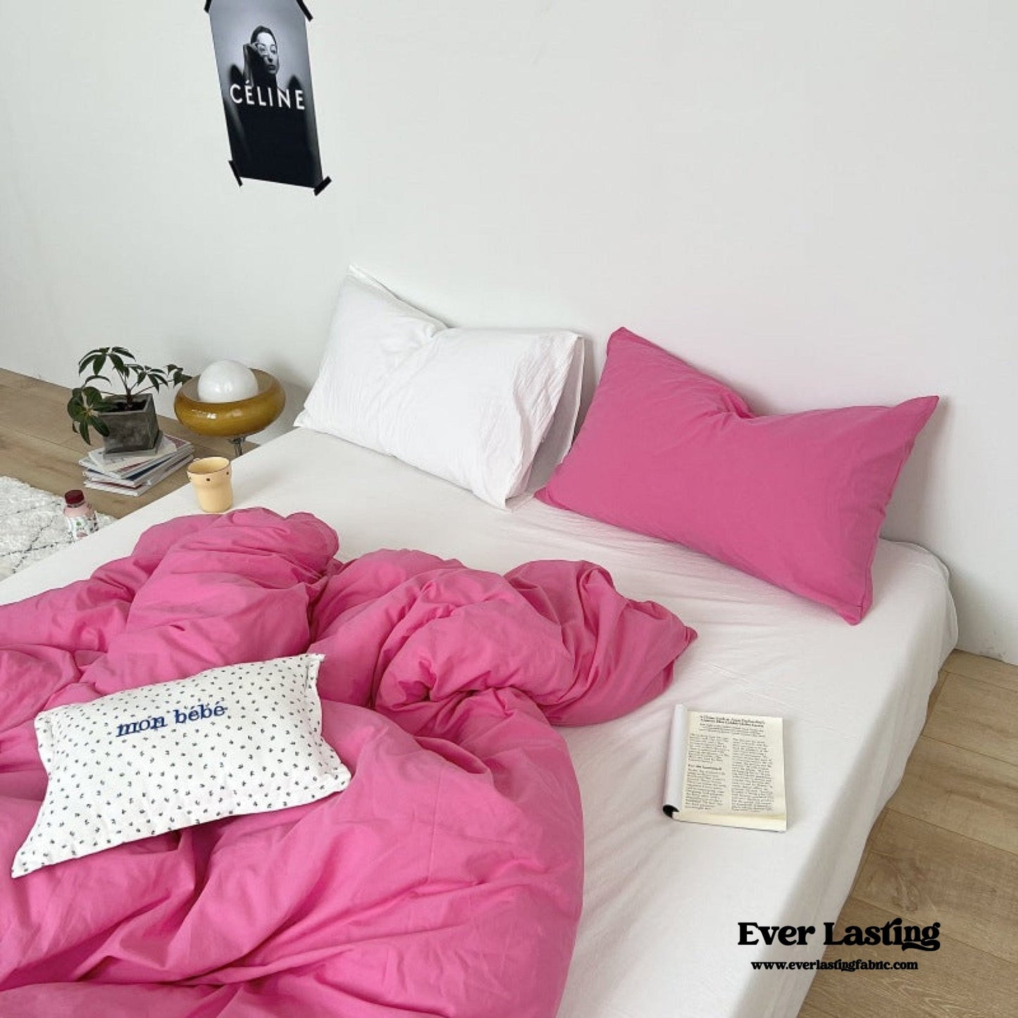 Washed Cotton Bedding Set / White Mixed