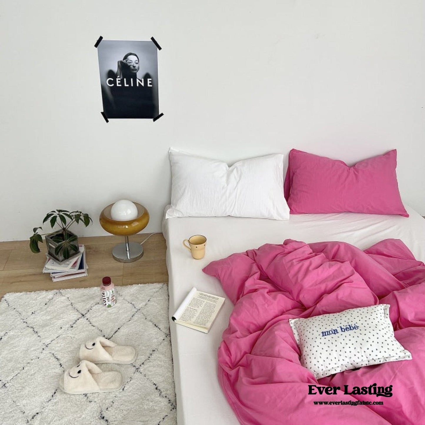 Washed Cotton Bedding Set / White Mixed