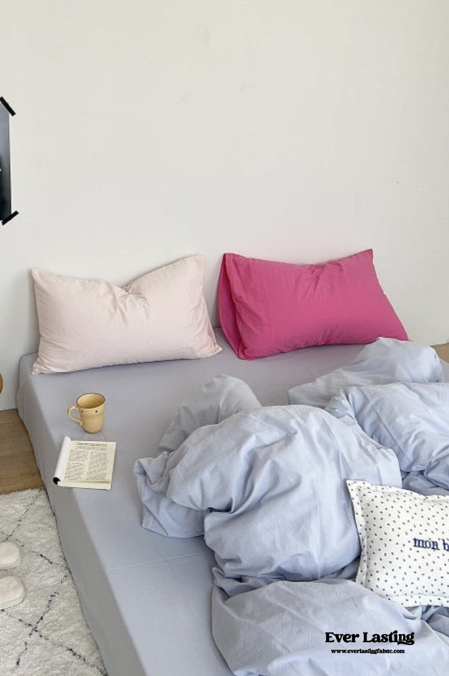 Washed Cotton Bedding Set / White Mixed