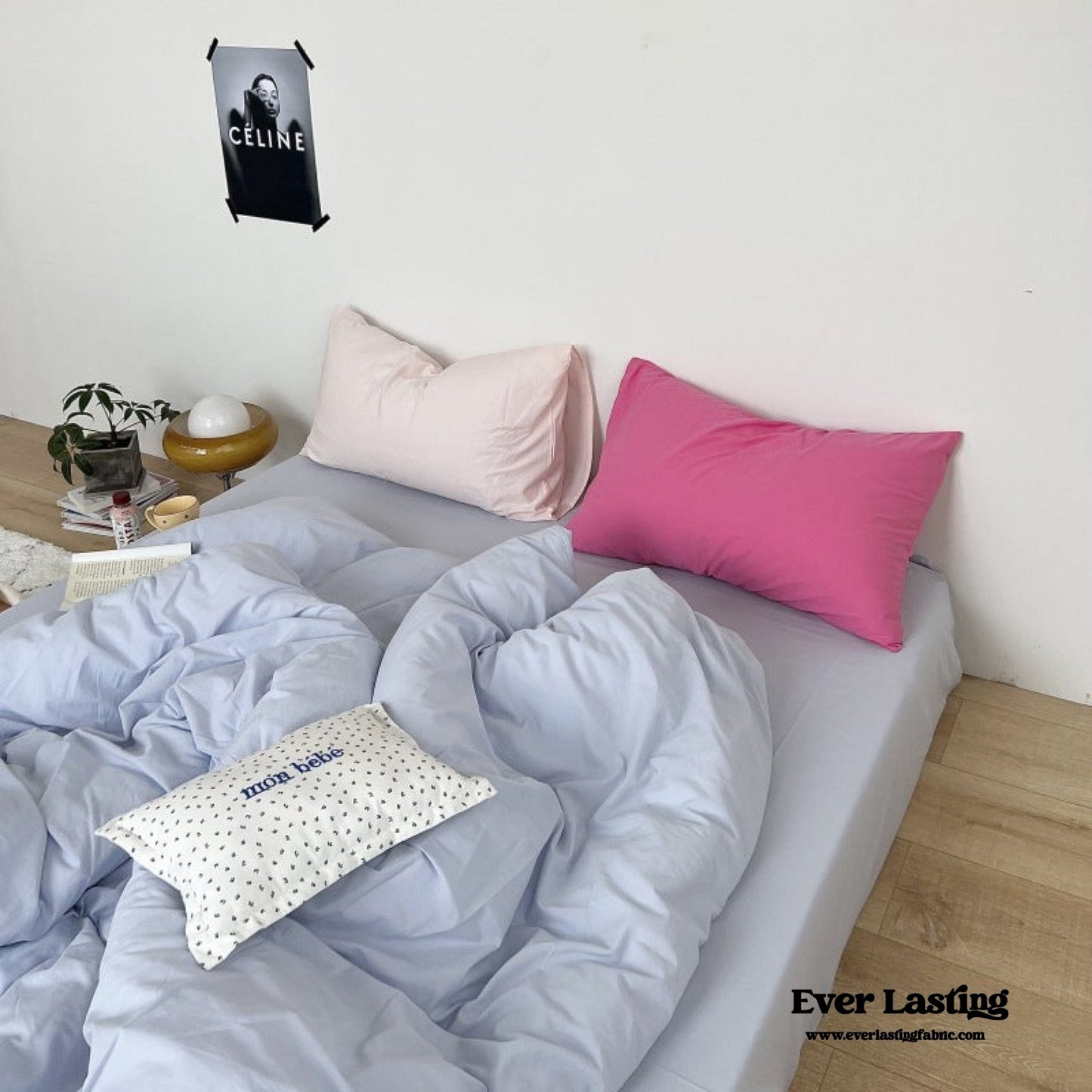 Washed Cotton Bedding Set / White Mixed