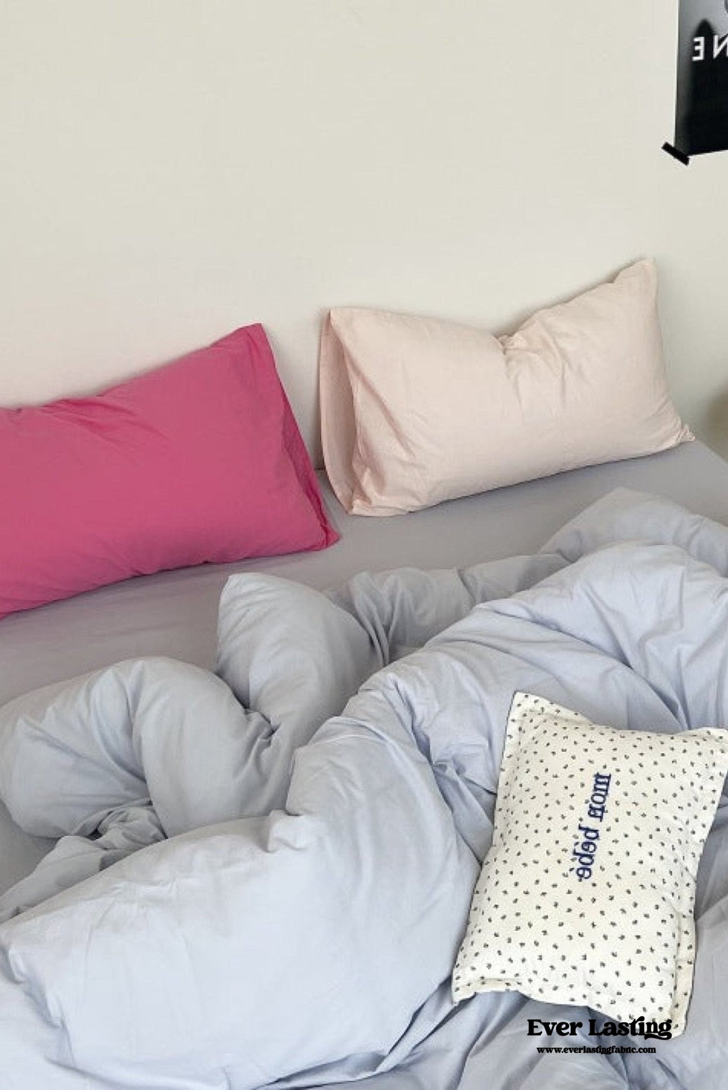 Washed Cotton Bedding Set / White Mixed