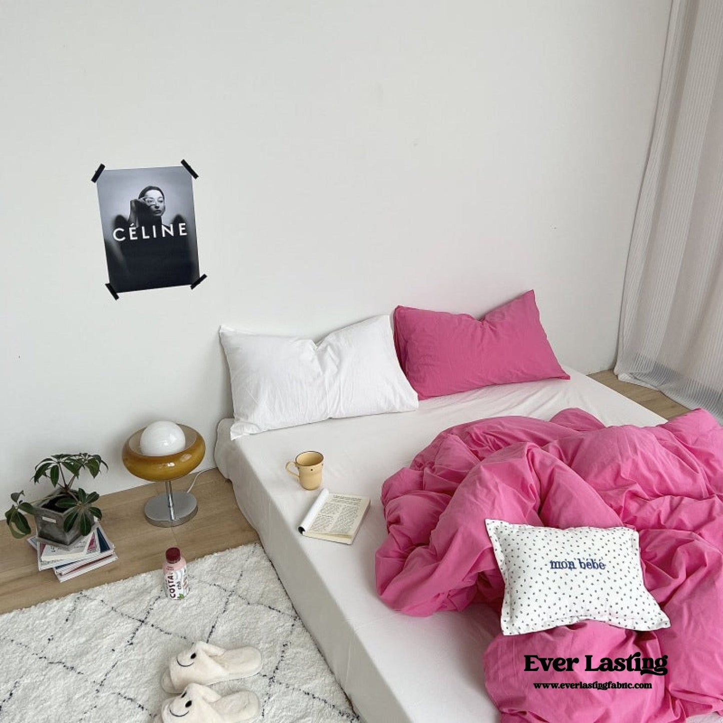 Washed Cotton Bedding Set / White Mixed