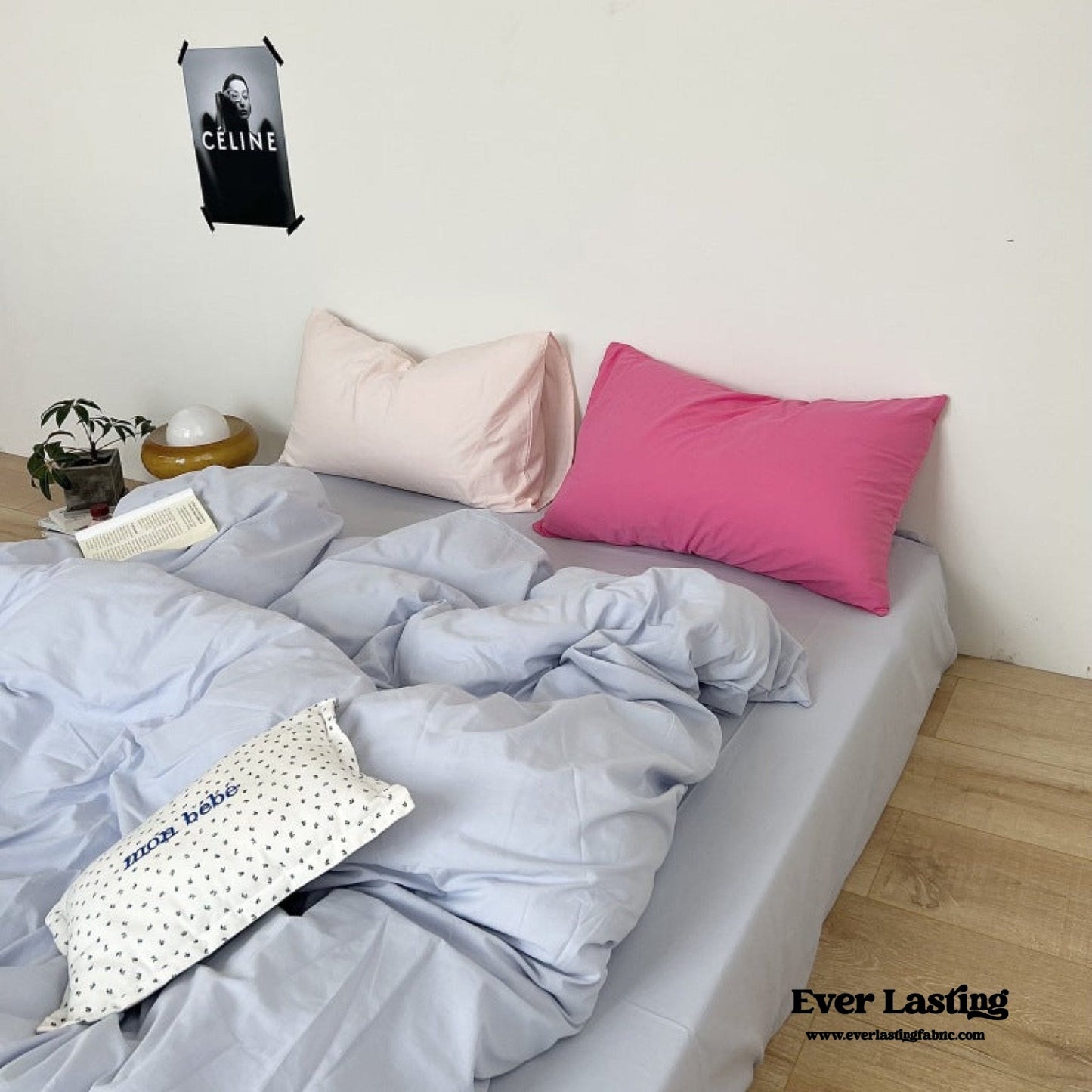 Washed Cotton Bedding Set / White Mixed