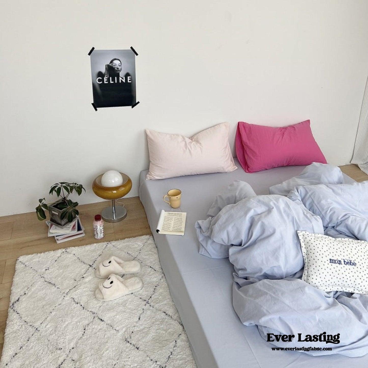 Washed Cotton Bedding Set / White Mixed