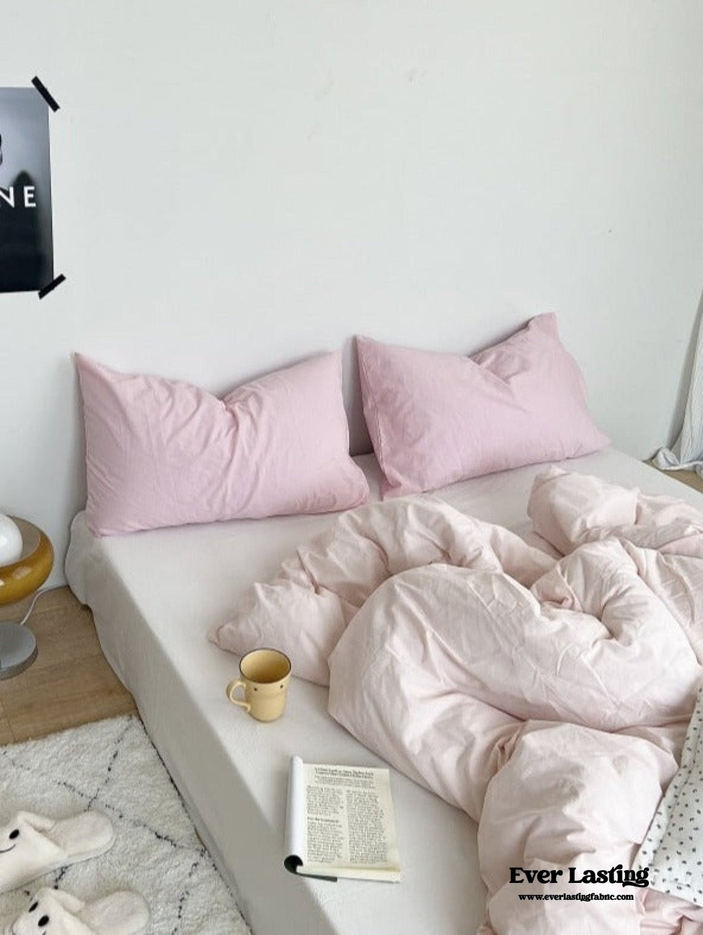 Washed Cotton Bedding Set / White Mixed