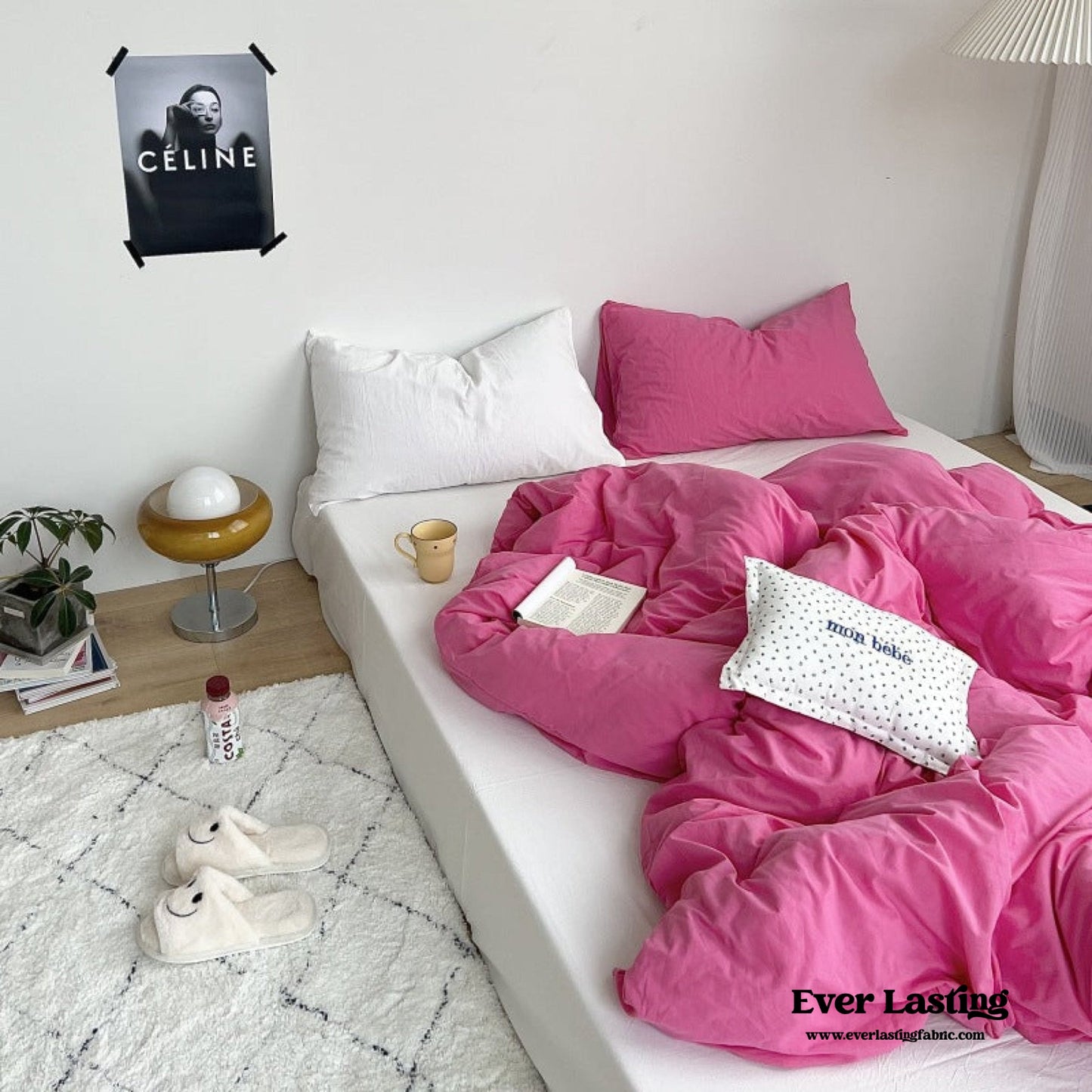 Washed Cotton Bedding Set / White Mixed