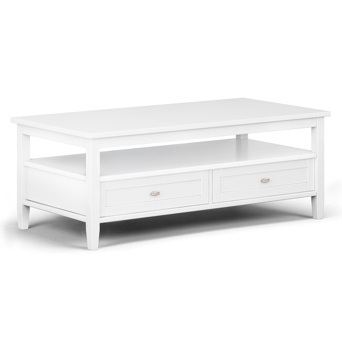 Warm Shaker Solid Wood 48 Inch Wide Transitional Coffee Table