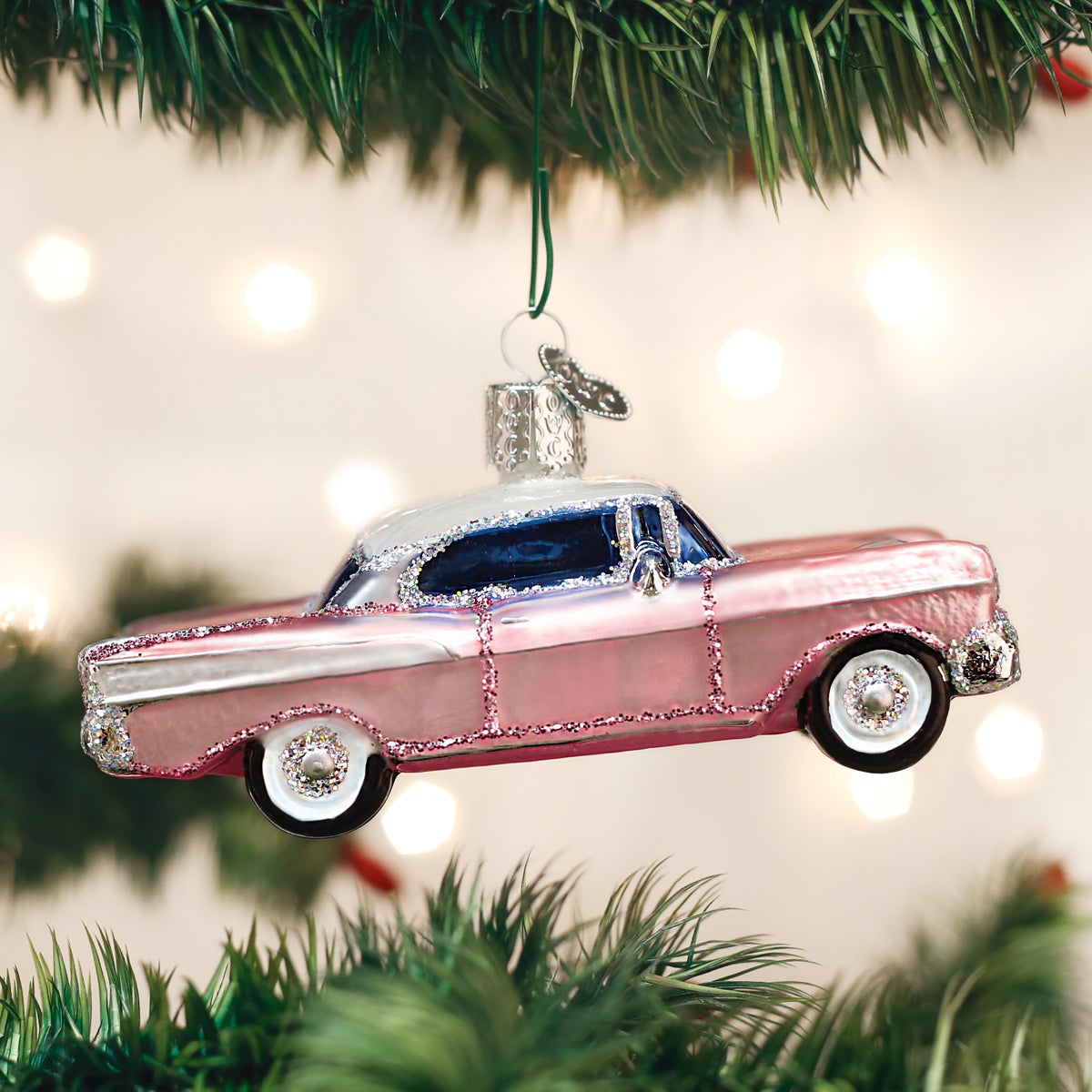 Classic Car Glass Ornament