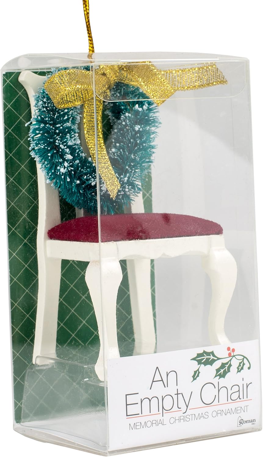 Chair With Wreath Memorial Ornament