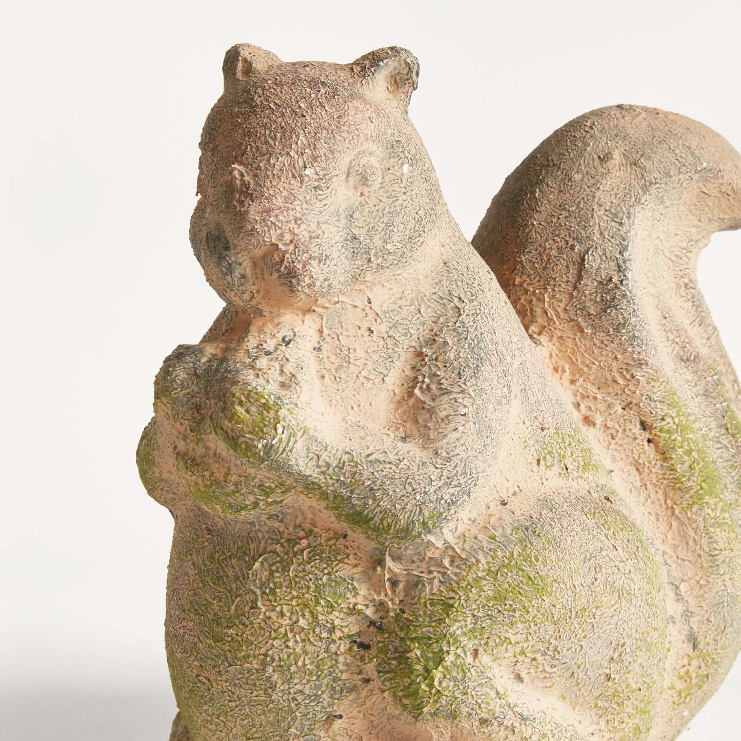 Weathered Moss Terracotta Squirrel Garden Statue