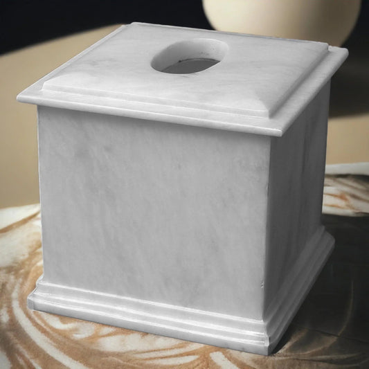 White Marble Facial Tissue Holder of Atlantic Collection