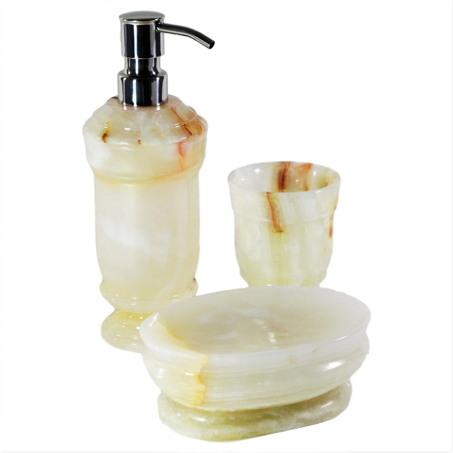 White Onyx 3-Piece Bathroom Accessory Set