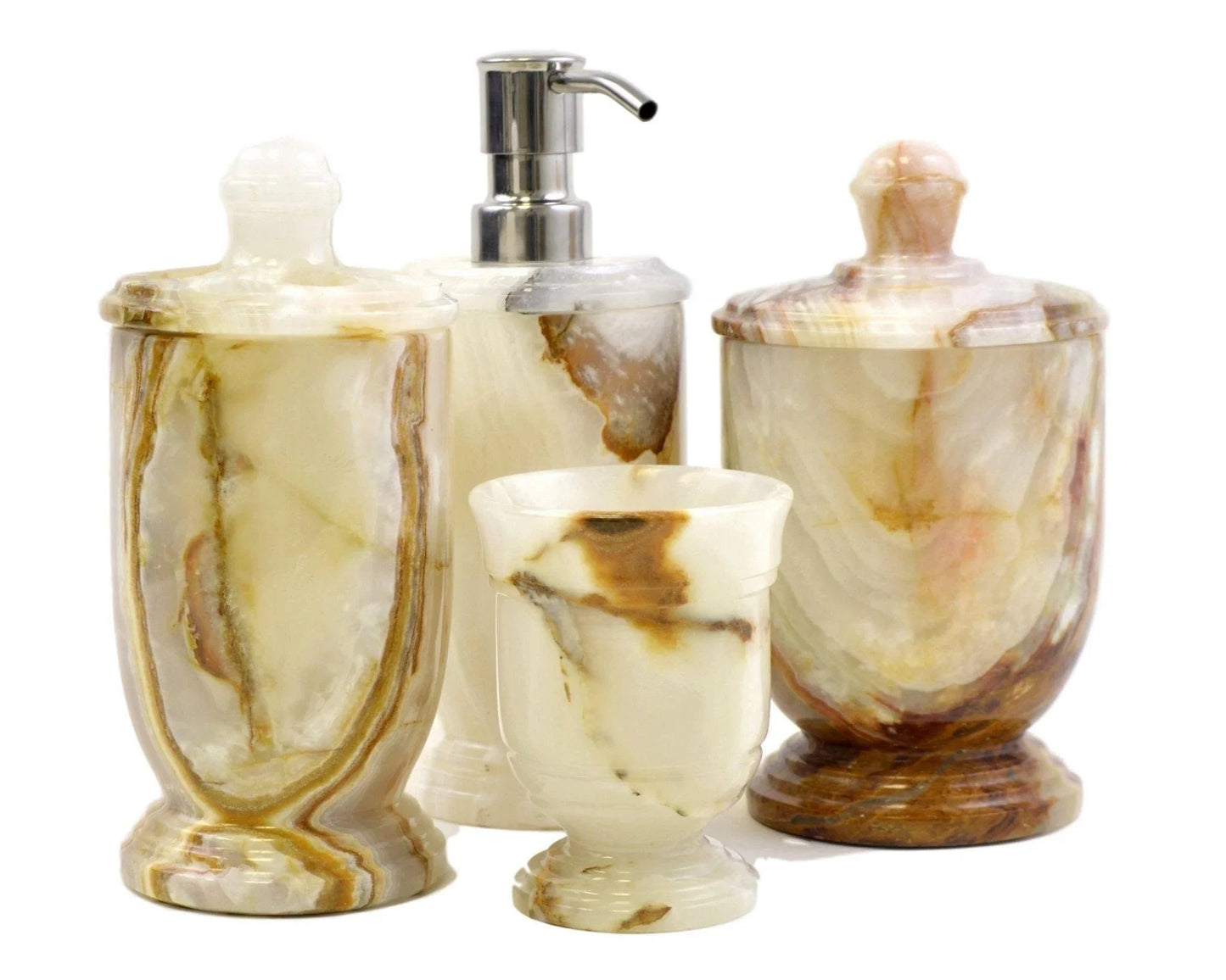 White Onyx 4-Piece Bathroom Accessory Set
