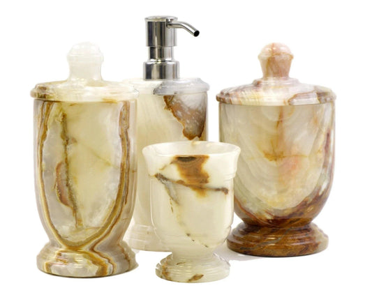 White Onyx 4-Piece Bathroom Accessory Set