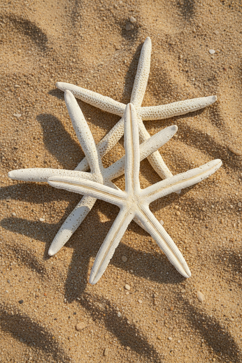 White Pencil Finger Starfish 6-8", 8-10"