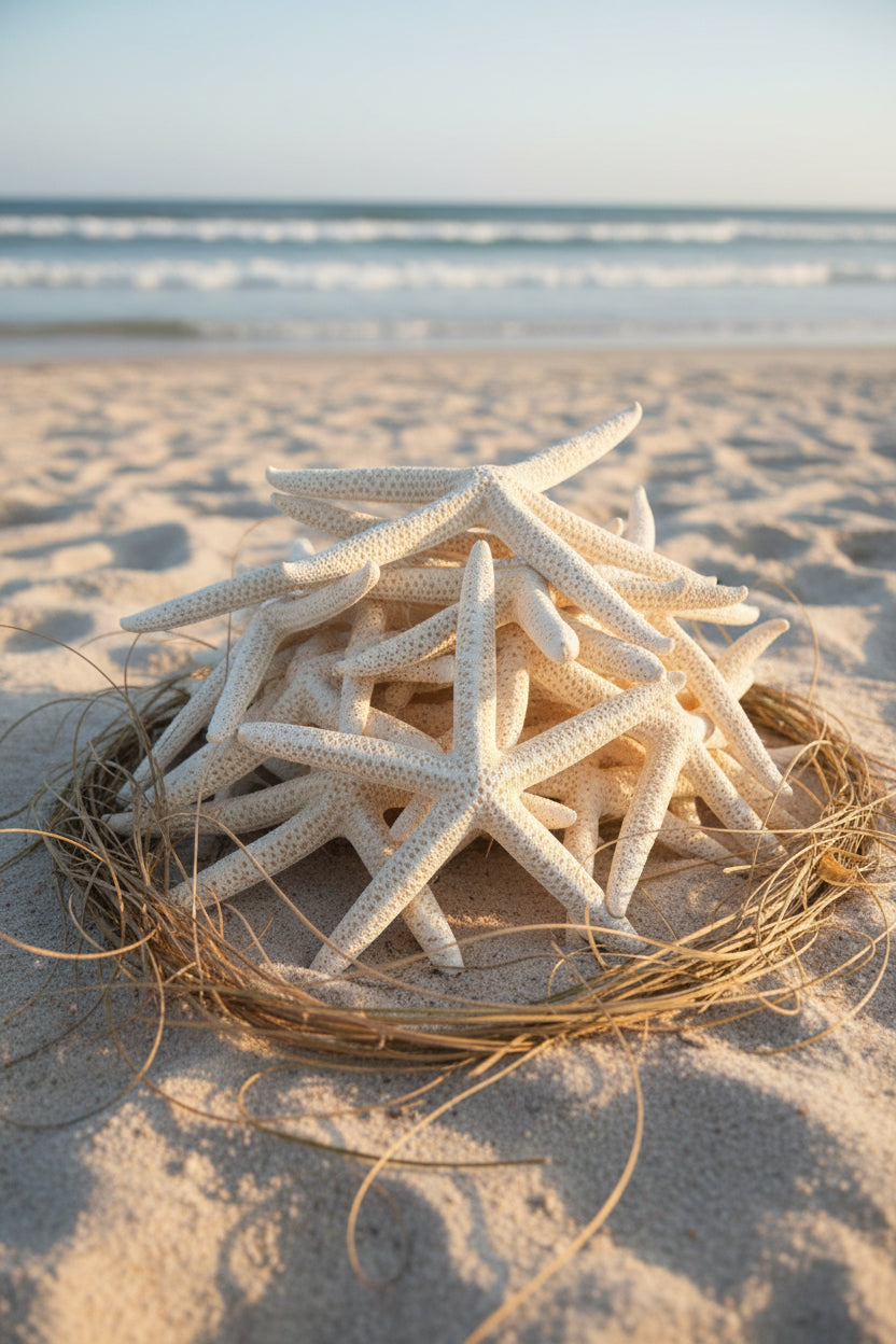 White Pencil Finger Starfish 6-8", 8-10"