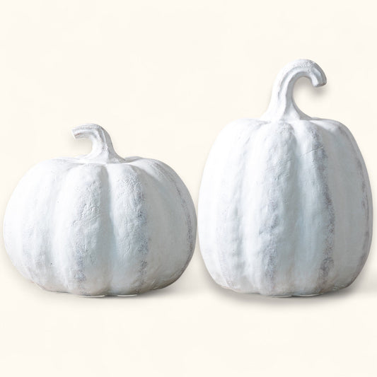 White Terracotta Pumpkins | 2 Sizes