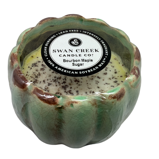 Small Petal Pot Soy Candle - Bourbon Maple Sugar