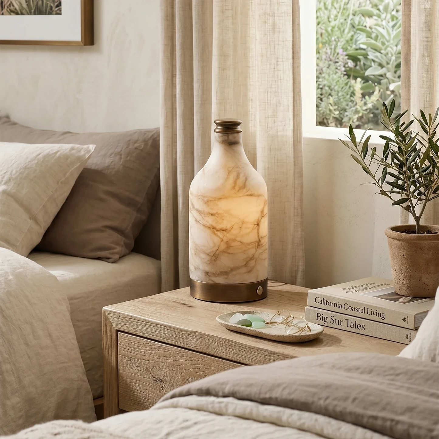 Wine Bottle Alabaster Table Lamp