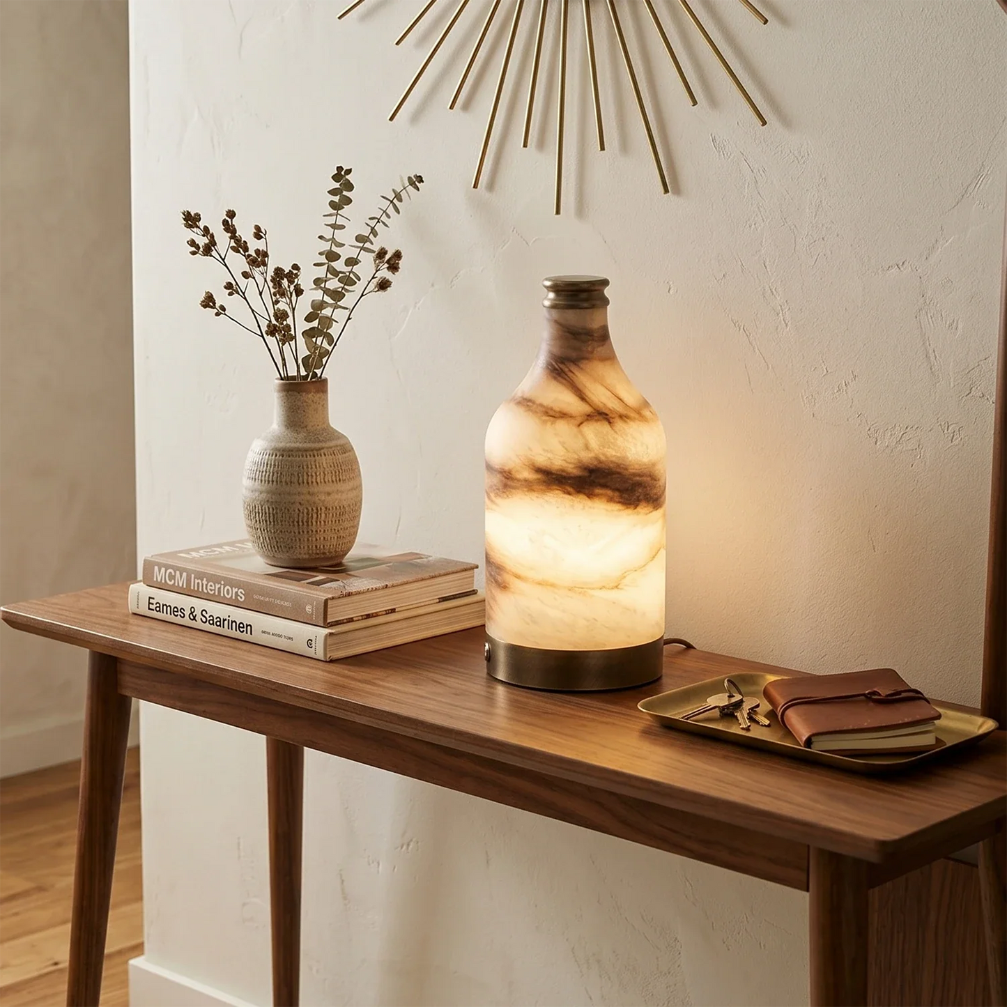 Wine Bottle Alabaster Table Lamp