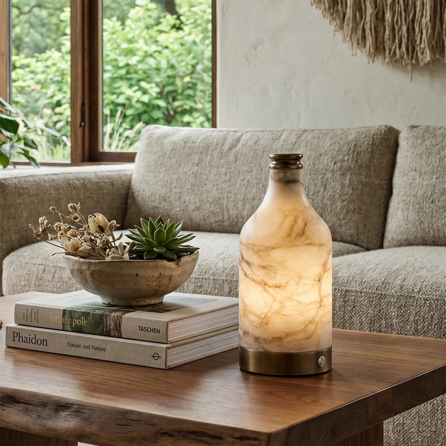 Wine Bottle Alabaster Table Lamp