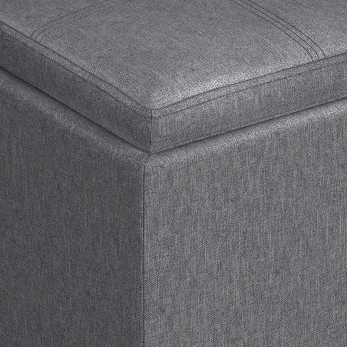 Rockwood 17 Inch Wide Cube Storage Ottoman with Tray