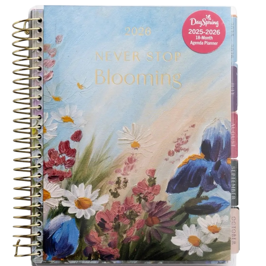 2026 18 Month Agenda Planner Never Stop Blooming