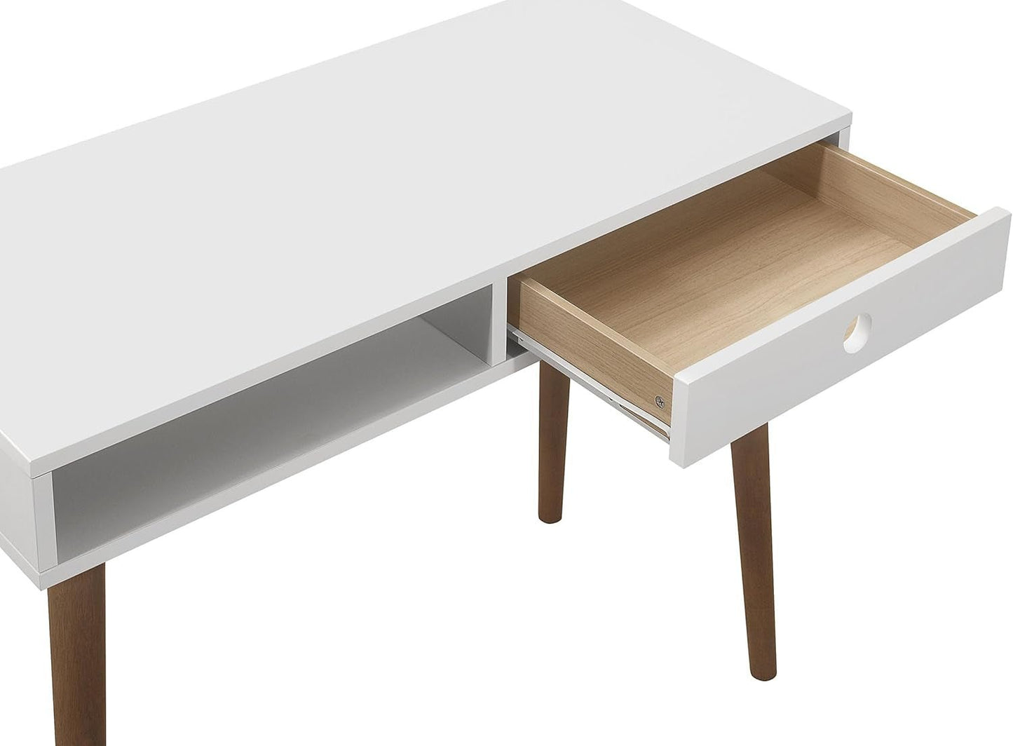 Wood Writing Desk with Drawer Spacious Top and Storage