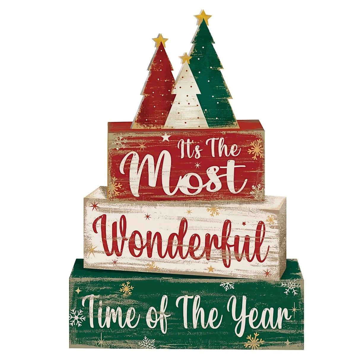 Wooden Christmas Tree Decoration with Layered Wooden Design