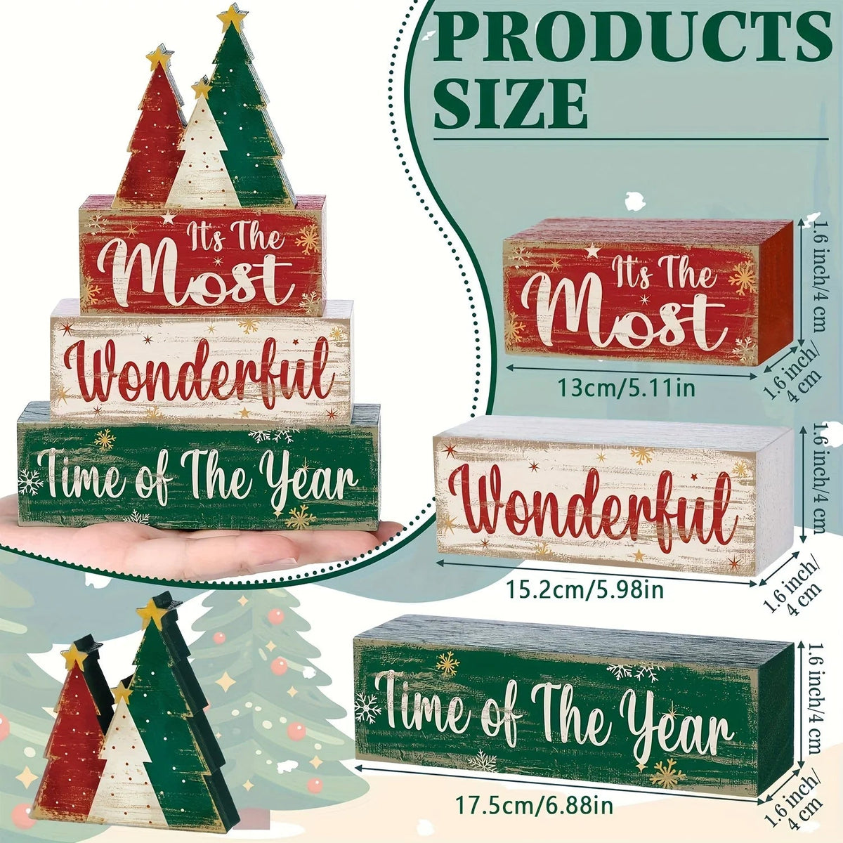 Wooden Christmas Tree Decoration with Layered Wooden Design