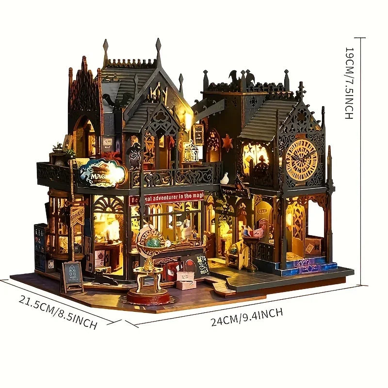Wooden Dollhouse Forest Hut Design Handmade Multi Layer