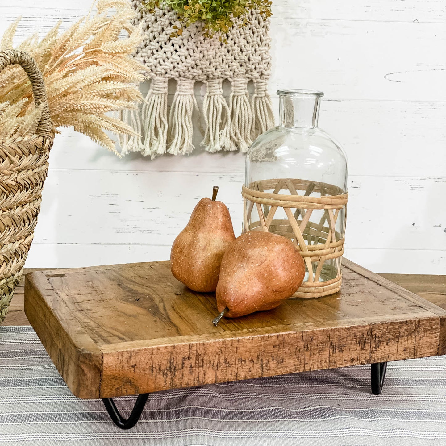 Rustic Wood Display Riser with Hairpin Legs