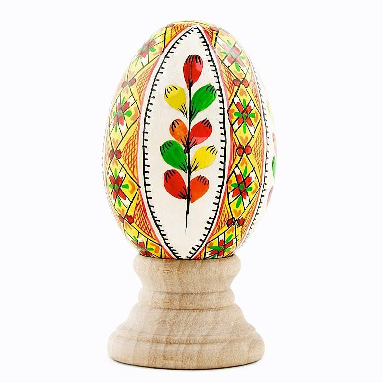 Willow Ukrainian Hand Painted Wooden Easter Egg