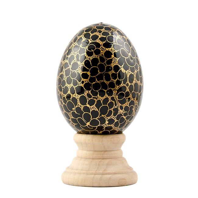 Golden Circles Hand Painted Wooden Easter Egg