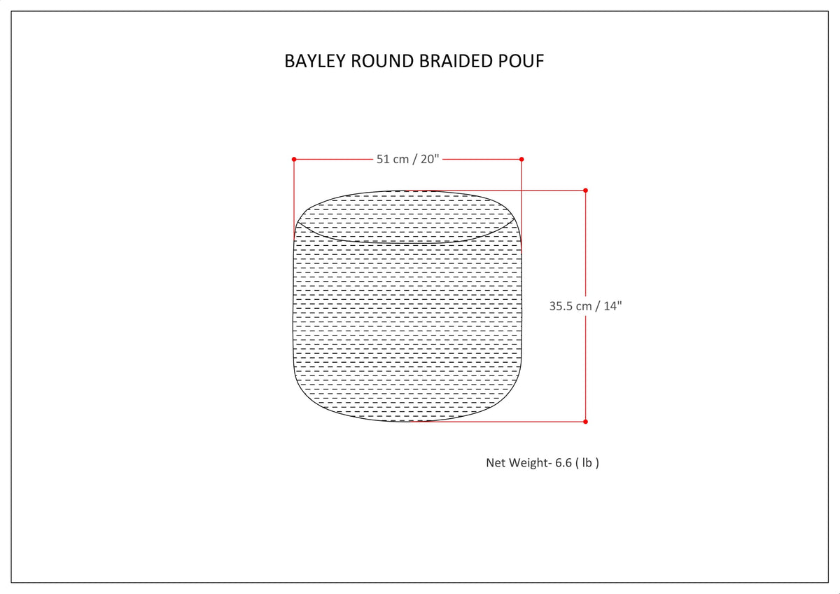 Bayley 20 Inch Wide Round Pouf in Aegean
