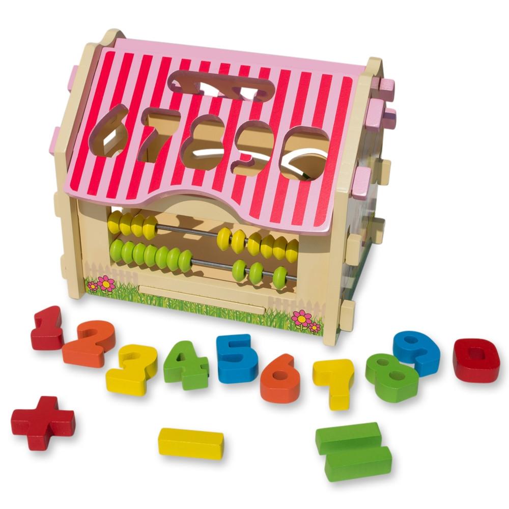 Multi-Function Educational Toy – Wooden Counting House with Numbers & Abacus