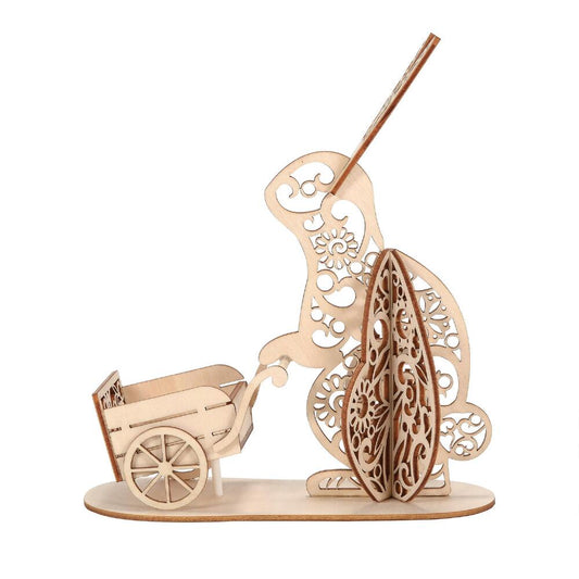 Wooden Bunny - Egg Holder Figurine