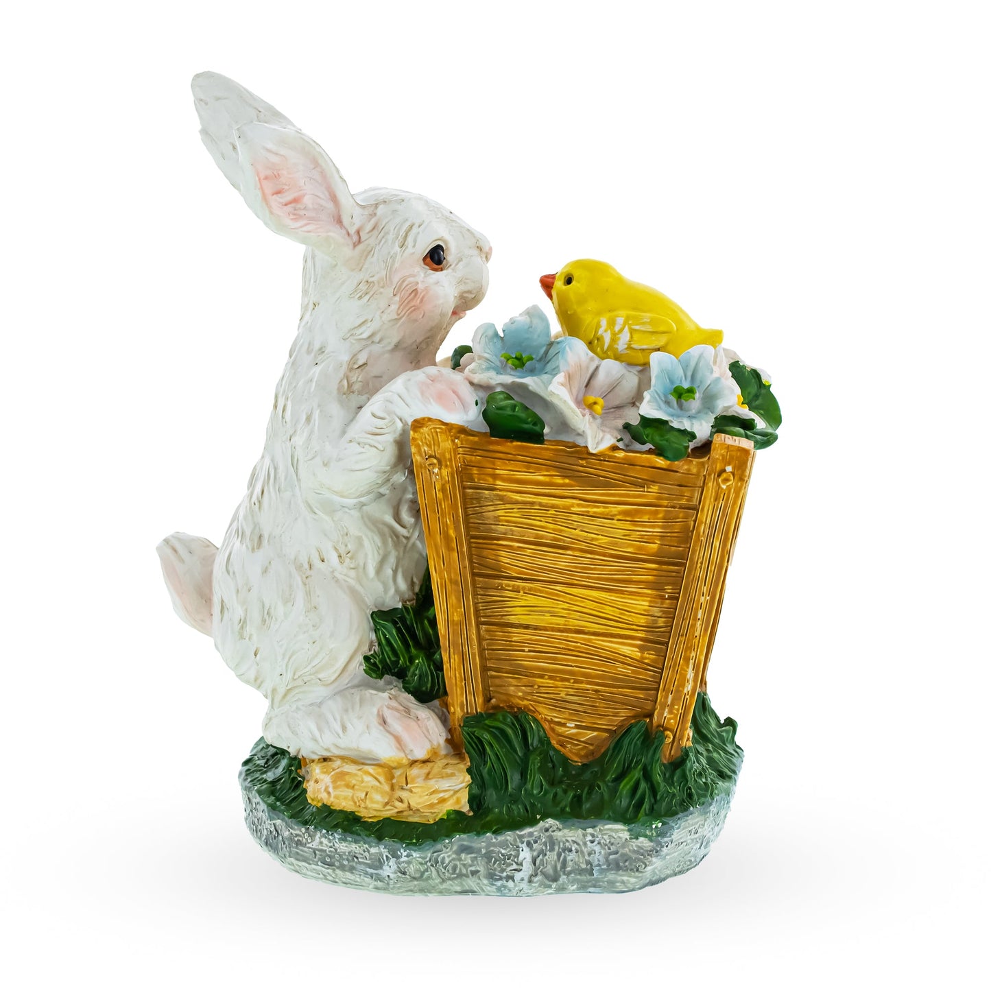 Enchanted Bunny and Chick Amidst Blooms Figurine