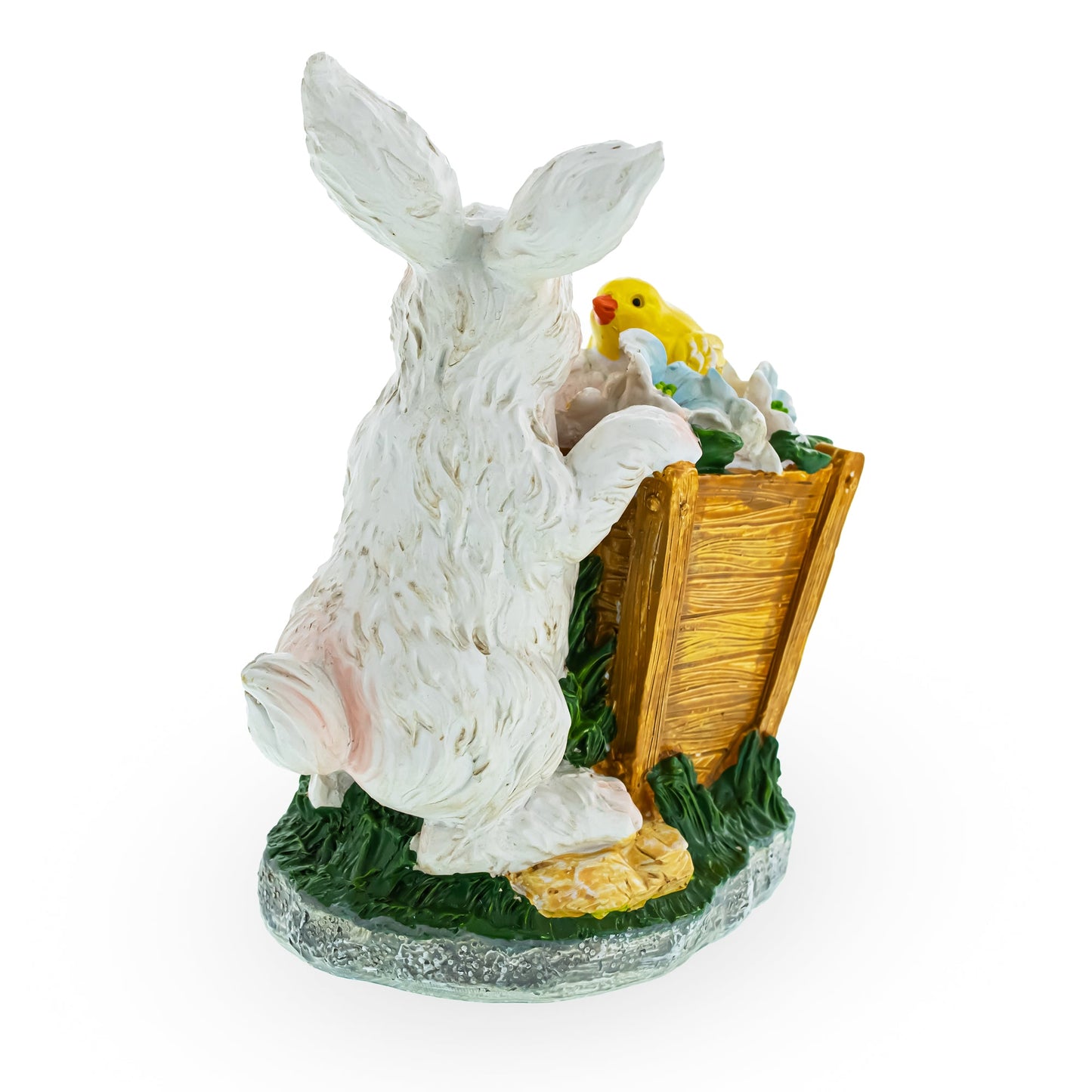 Enchanted Bunny and Chick Amidst Blooms Figurine