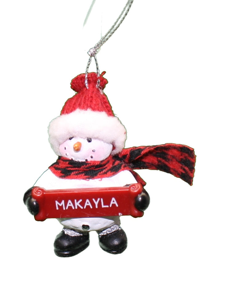 Cozy Snowman Ornament (Letters G - R) -