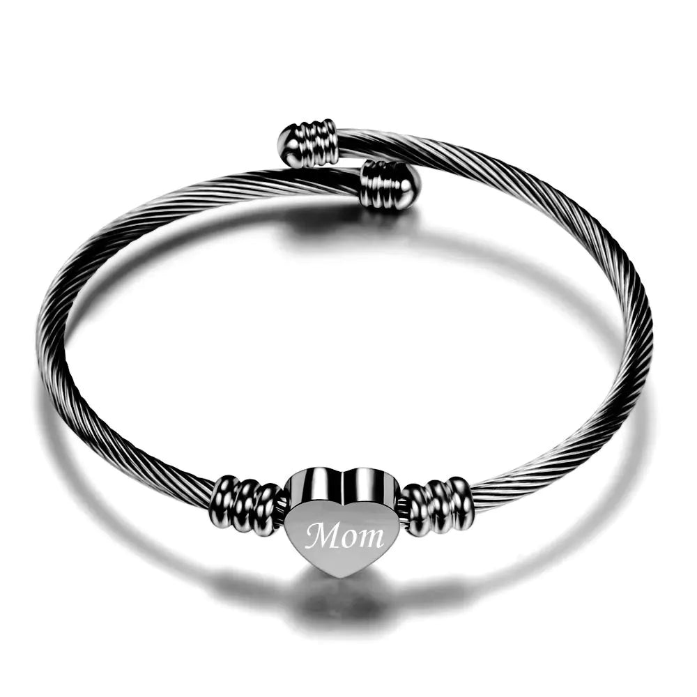 Braided "Mom" Bracelet