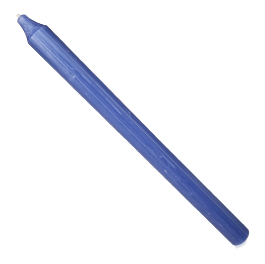 Rustic Taper Dinner Candle - 12 Inch Periwinkle