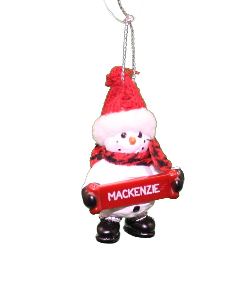 Cozy Snowman Ornament (Letters G - R) -