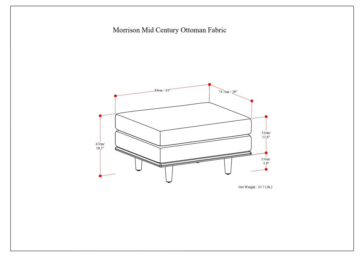 Morrison Ottoman in Mist