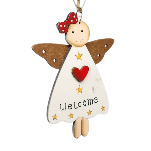 Christmas Heart and Star Angel Ornament